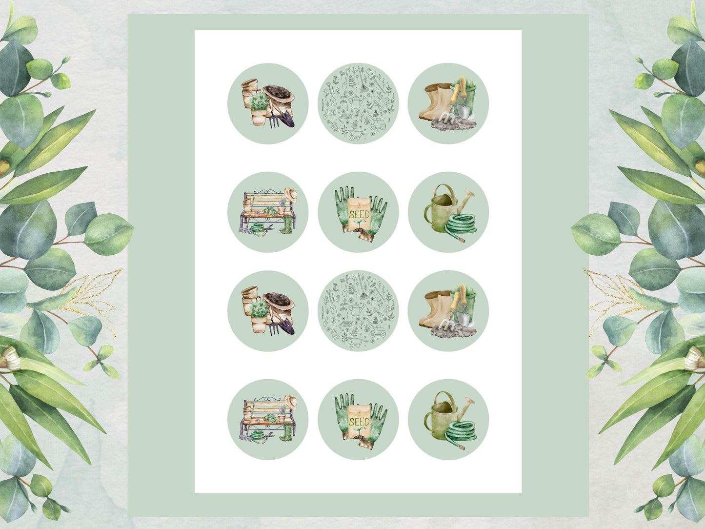 Gardener Cupcake Toppers - Precut Edible Decorations (12 x 2")