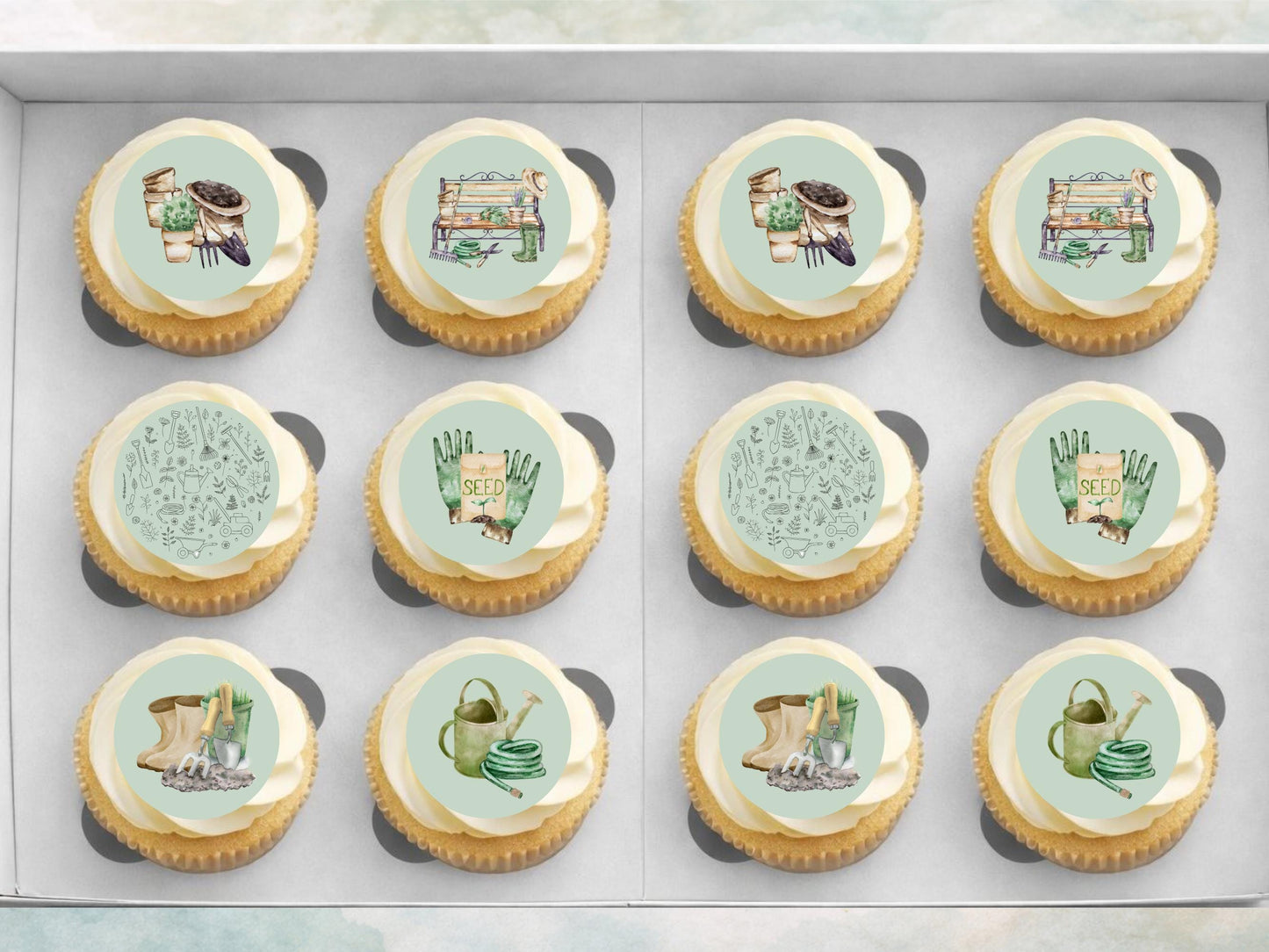 Gardener Cupcake Toppers - Precut Edible Decorations (12 x 2")