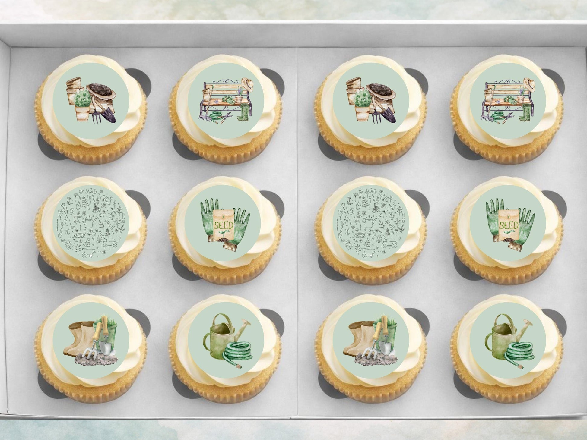 Gardener Cupcake Toppers - Precut Edible Decorations (12 x 2")
