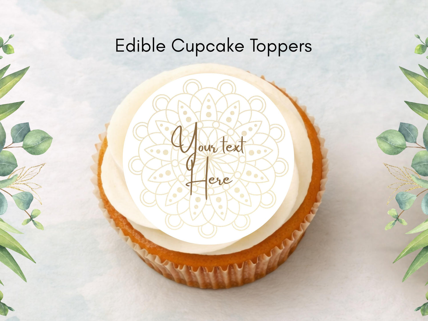 Personalized Wedding Cupcake Toppers – Edible Wafer Paper, Icing Sheet