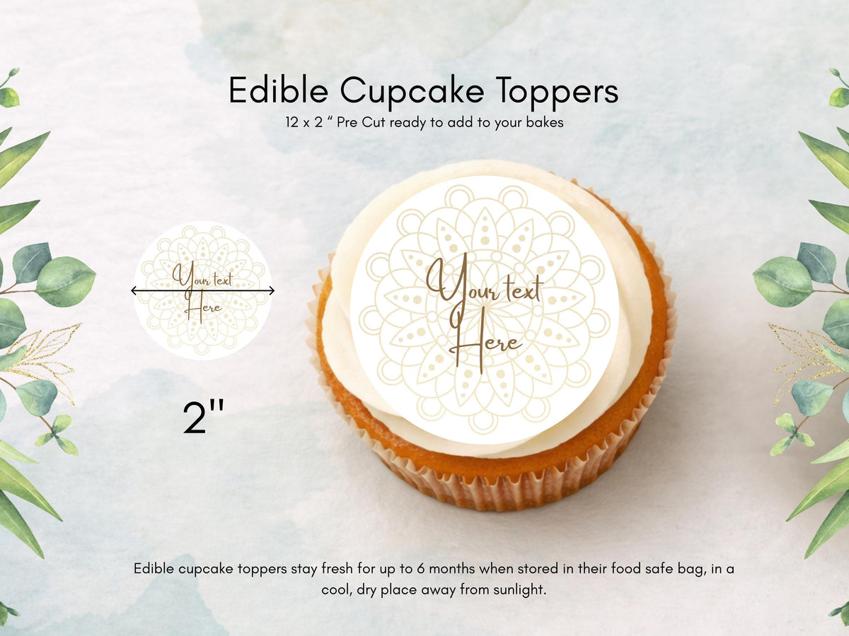 Personalized Wedding Edible Cupcake Toppers – Edible Wafer Paper, Icing Sheet