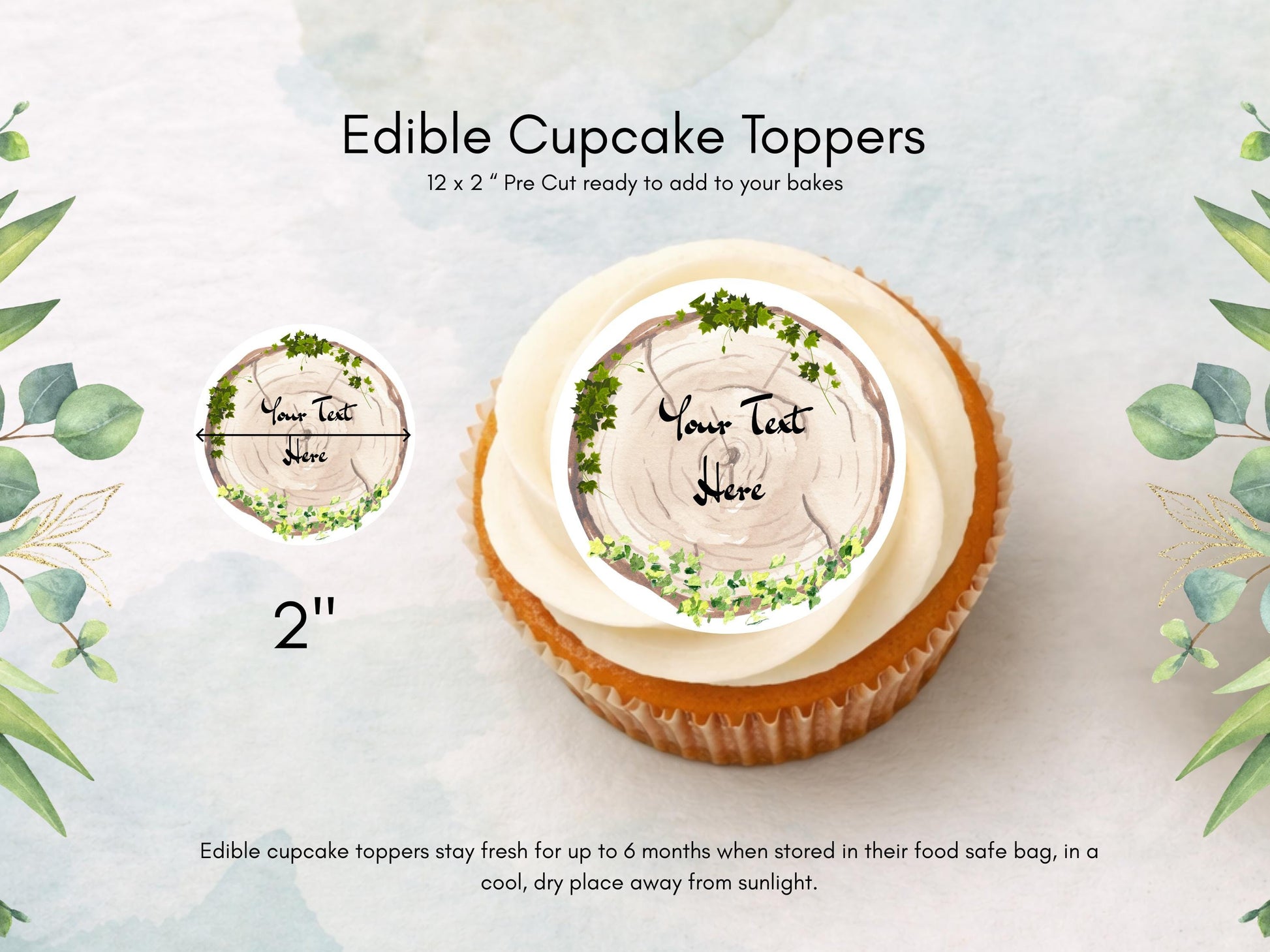 Personalized Wedding Edible Cupcake Toppers – Engagement Cake Decorations