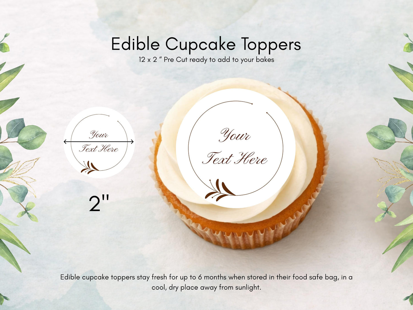 Personalized Edible Cupcake Toppers – Wedding, Birthday, Hen Party