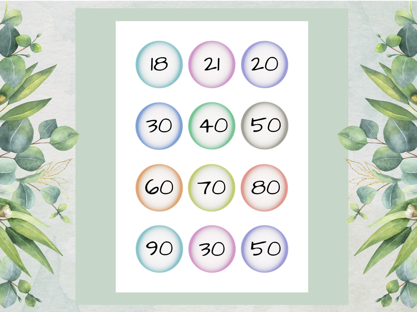 Milestone Age Edible Cupcake Toppers 12 x 2"– Pre cut Wafer Paper, Card or Icing Sheet, Customisable Birthday Celebration Cake Decorations