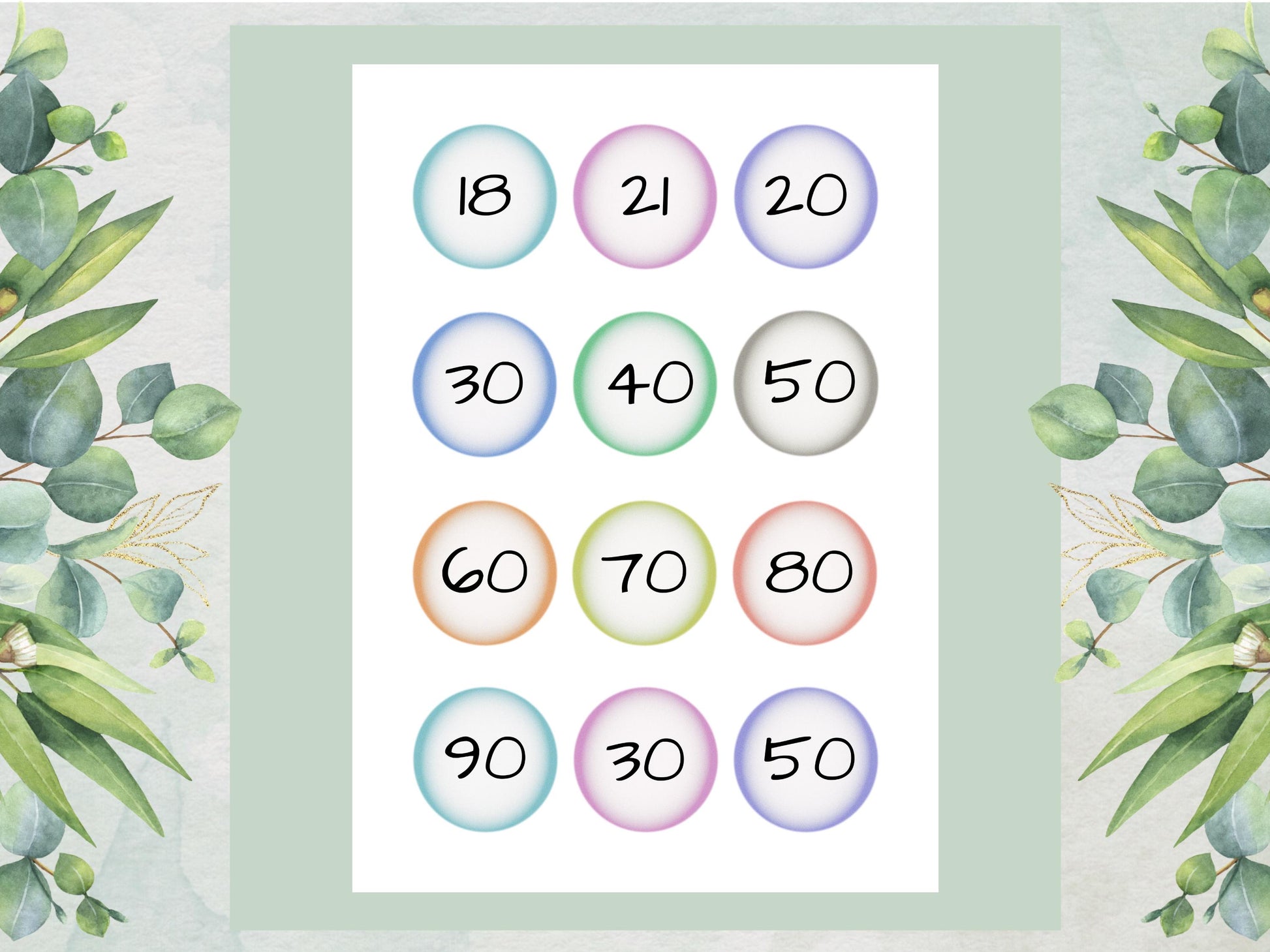 Milestone Age Edible Cupcake Toppers 12 x 2"– Pre cut Wafer Paper, Card or Icing Sheet, Customisable Birthday Celebration Cake Decorations
