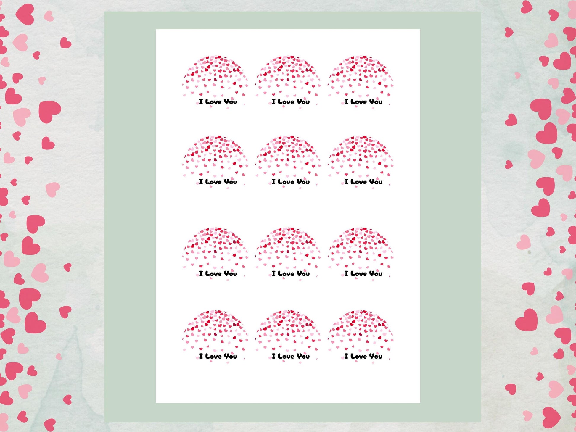 I Love You Edible Cupcake Toppers 12 x 2", Valentine's Day Cake Toppers