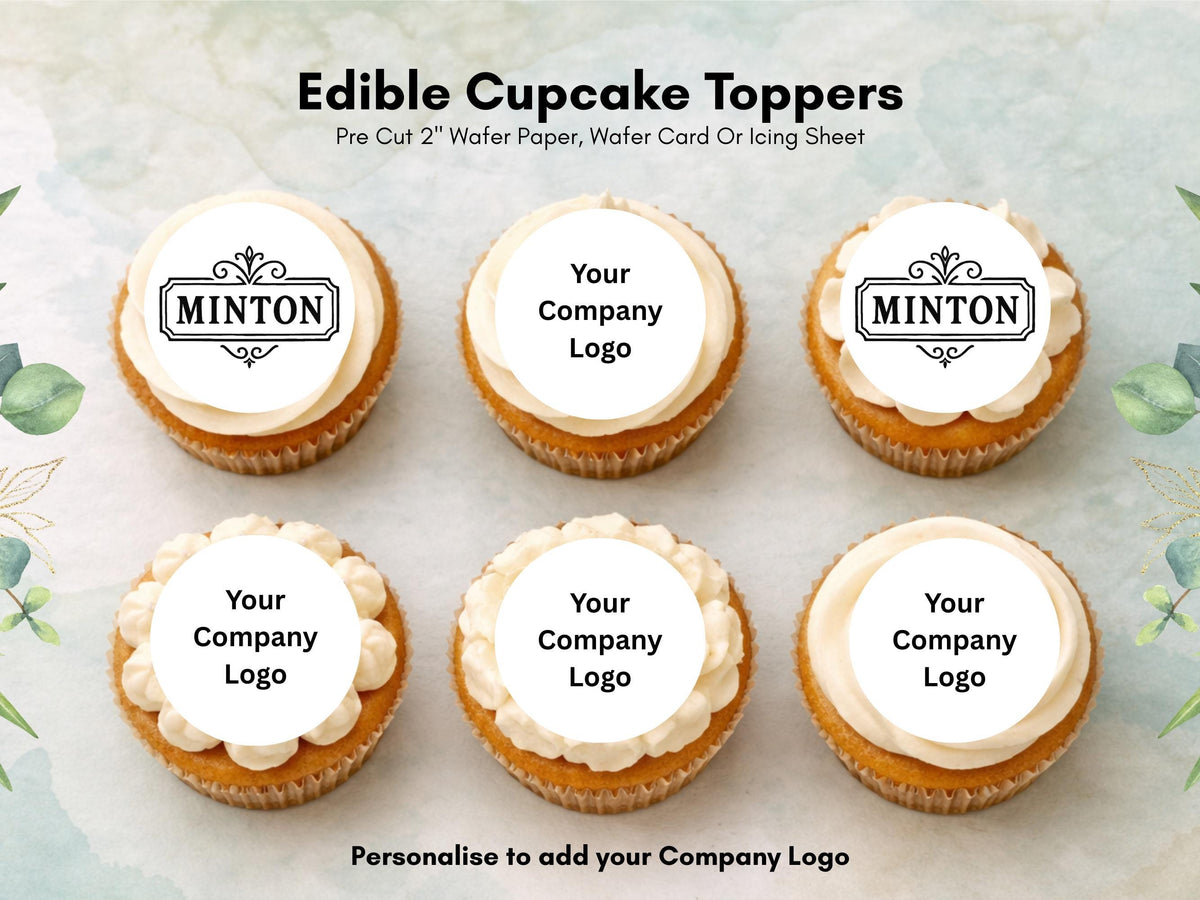 Company Logo Edible Cupcake Toppers, Personalized image toppers