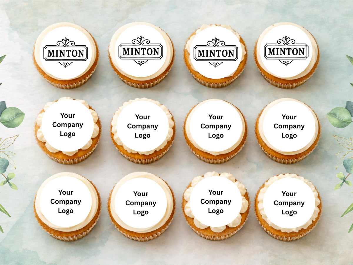 Company Logo Edible Cupcake Toppers, Personalized image toppers