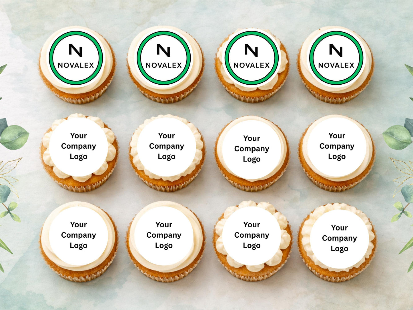 Company Logo Edible Cupcake Toppers, Personalized image toppers