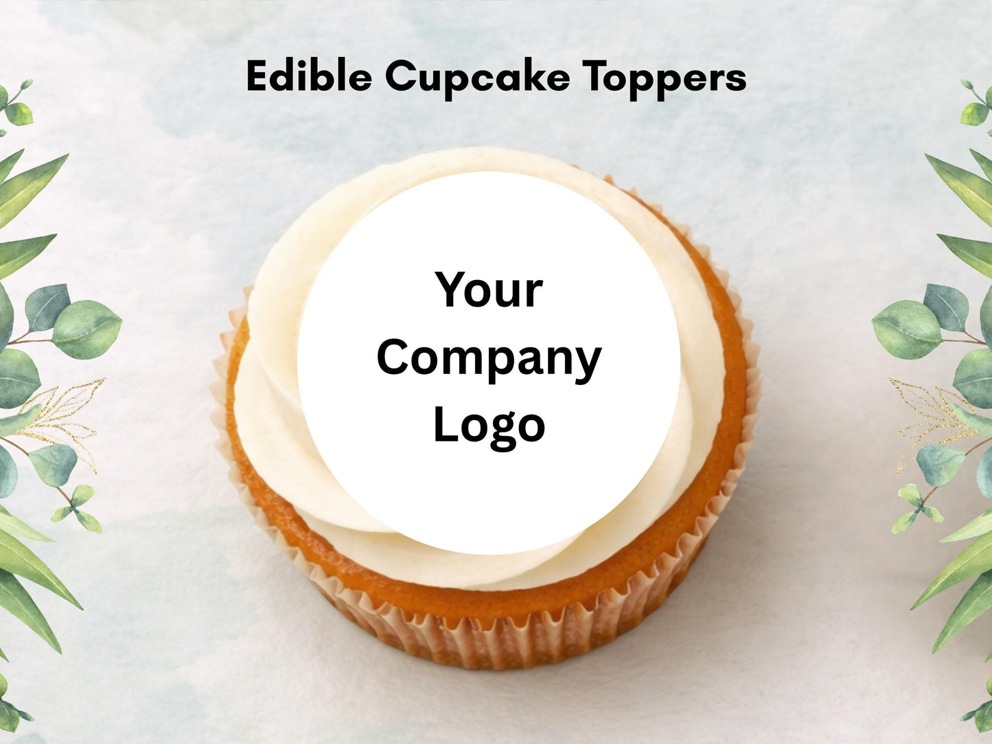 Company Logo Edible Cupcake Toppers, Personalized image toppers