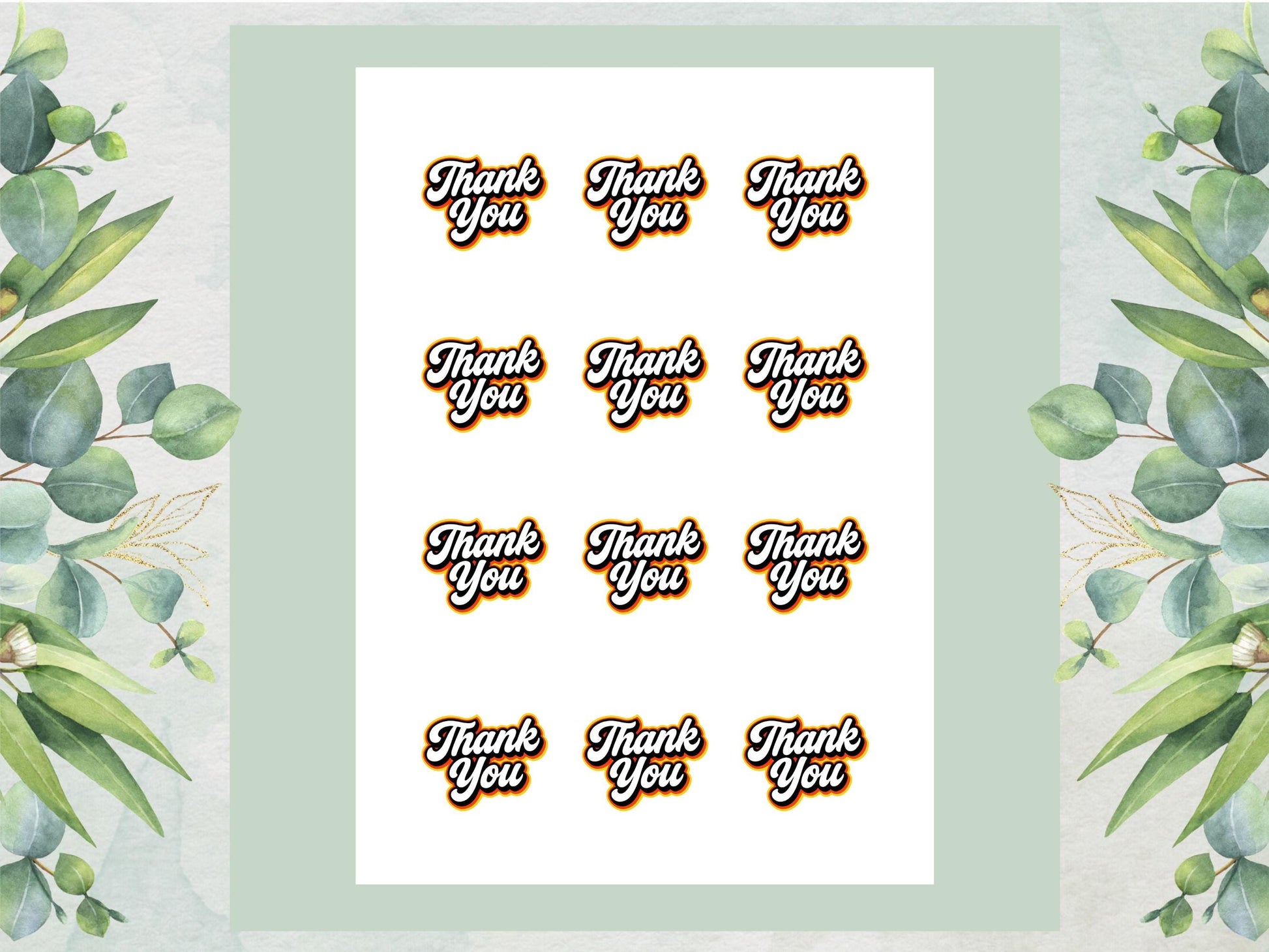 Thank You Edible Cupcake Toppers – 12 x 2" Pre-Cut