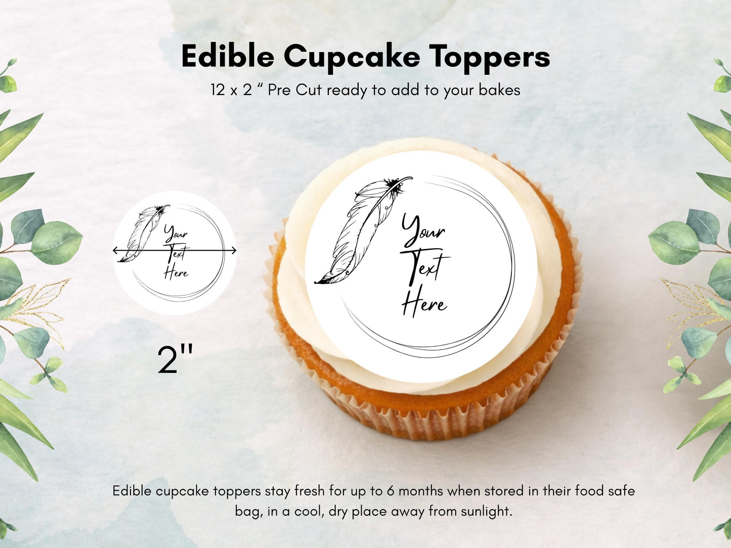 Personalized Christening Cupcake Toppers – Baptism Cake Decoration