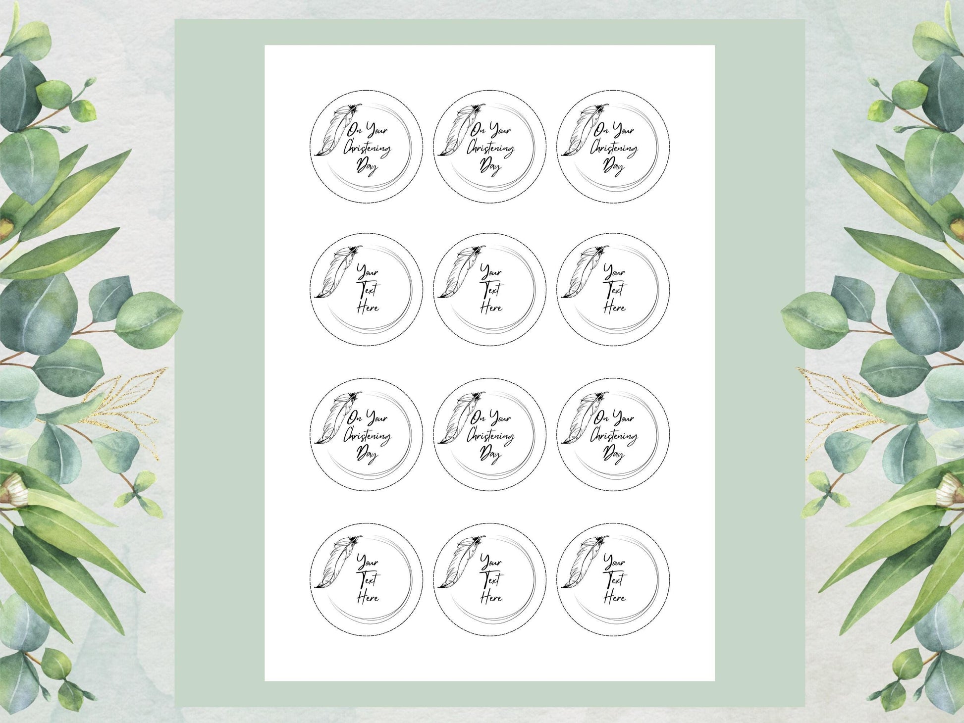 Personalized Christening Cupcake Toppers – Baptism Cake Decoration