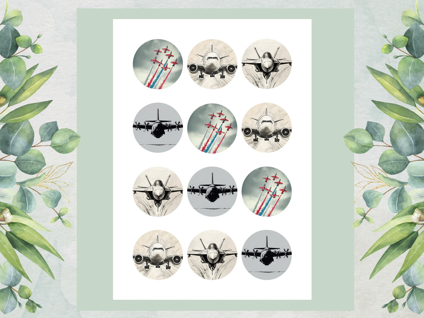 Aeroplane Edible Cupcake Toppers – Aviation Cake Decorations (Pre-cut)