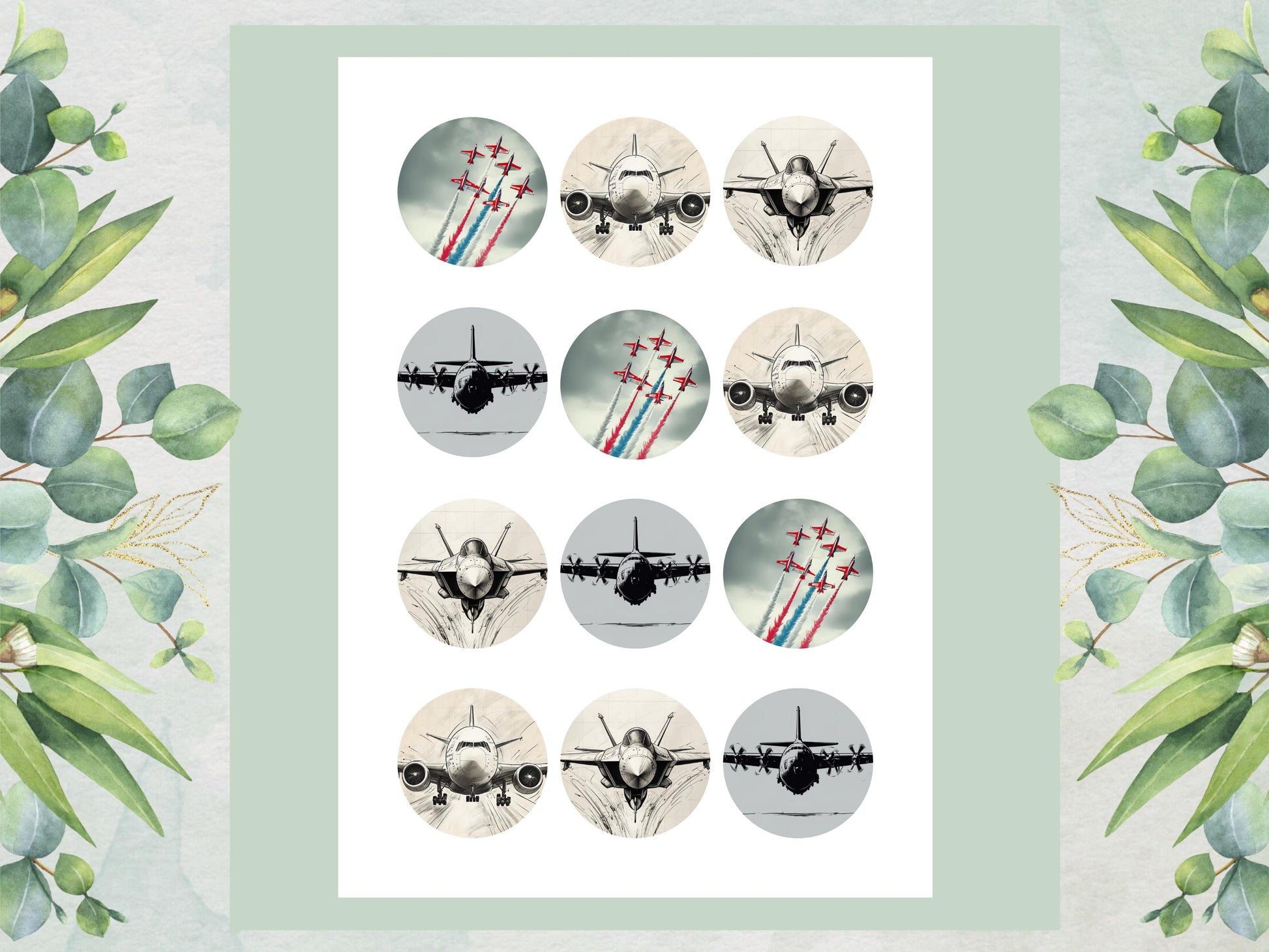 Aeroplane Edible Cupcake Toppers – Aviation Cake Decorations (Pre-cut)