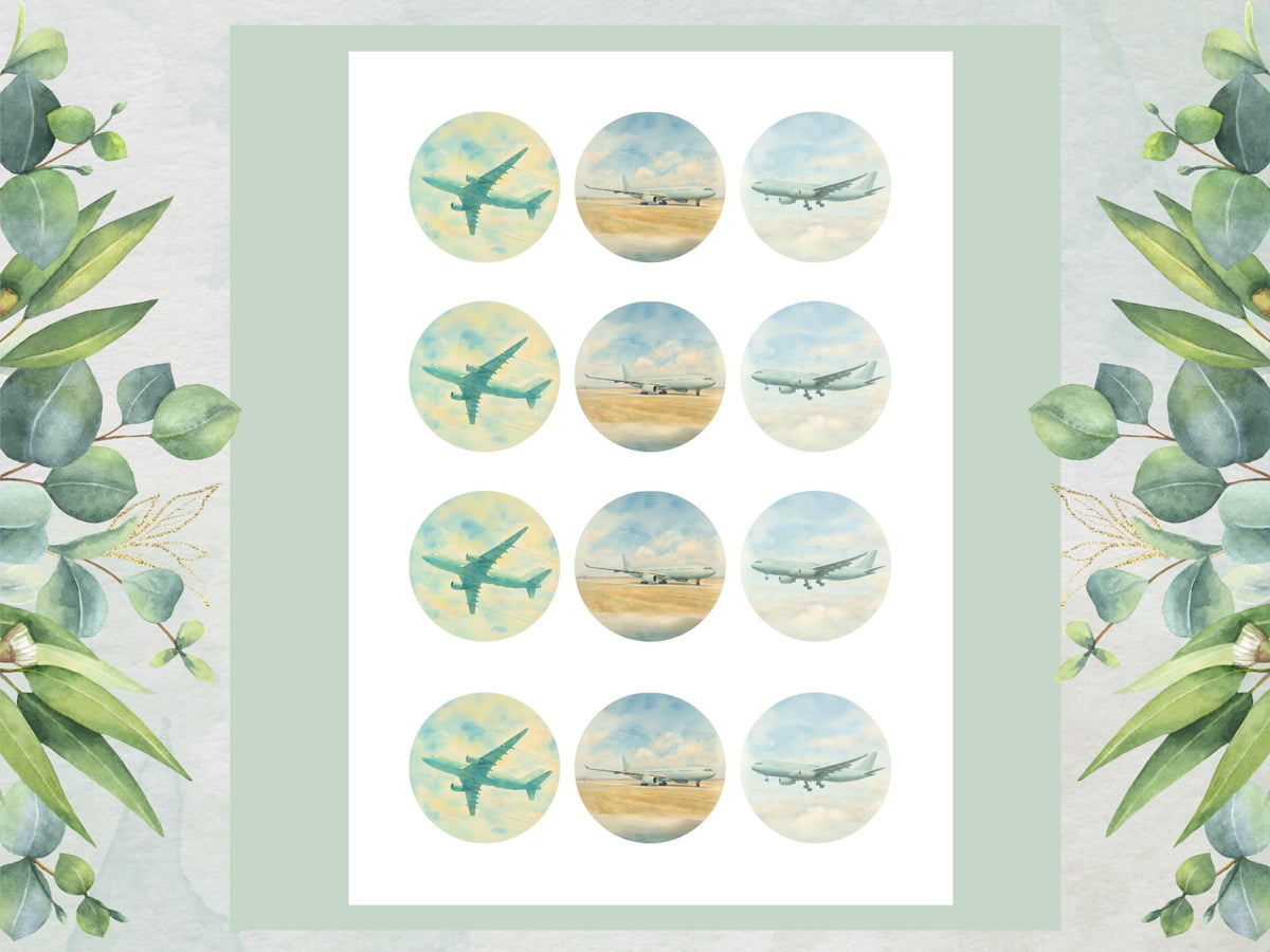 A330 Airplane Edible Cupcake Toppers – Aviation Cake Decorations