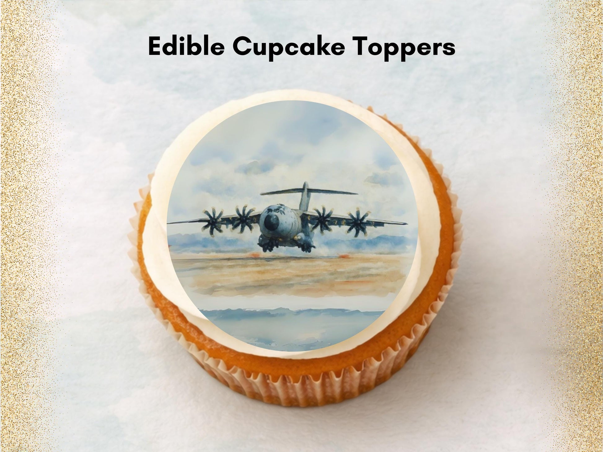 Military Airplane Edible Cupcake Toppers – Airshow Cake Decorations