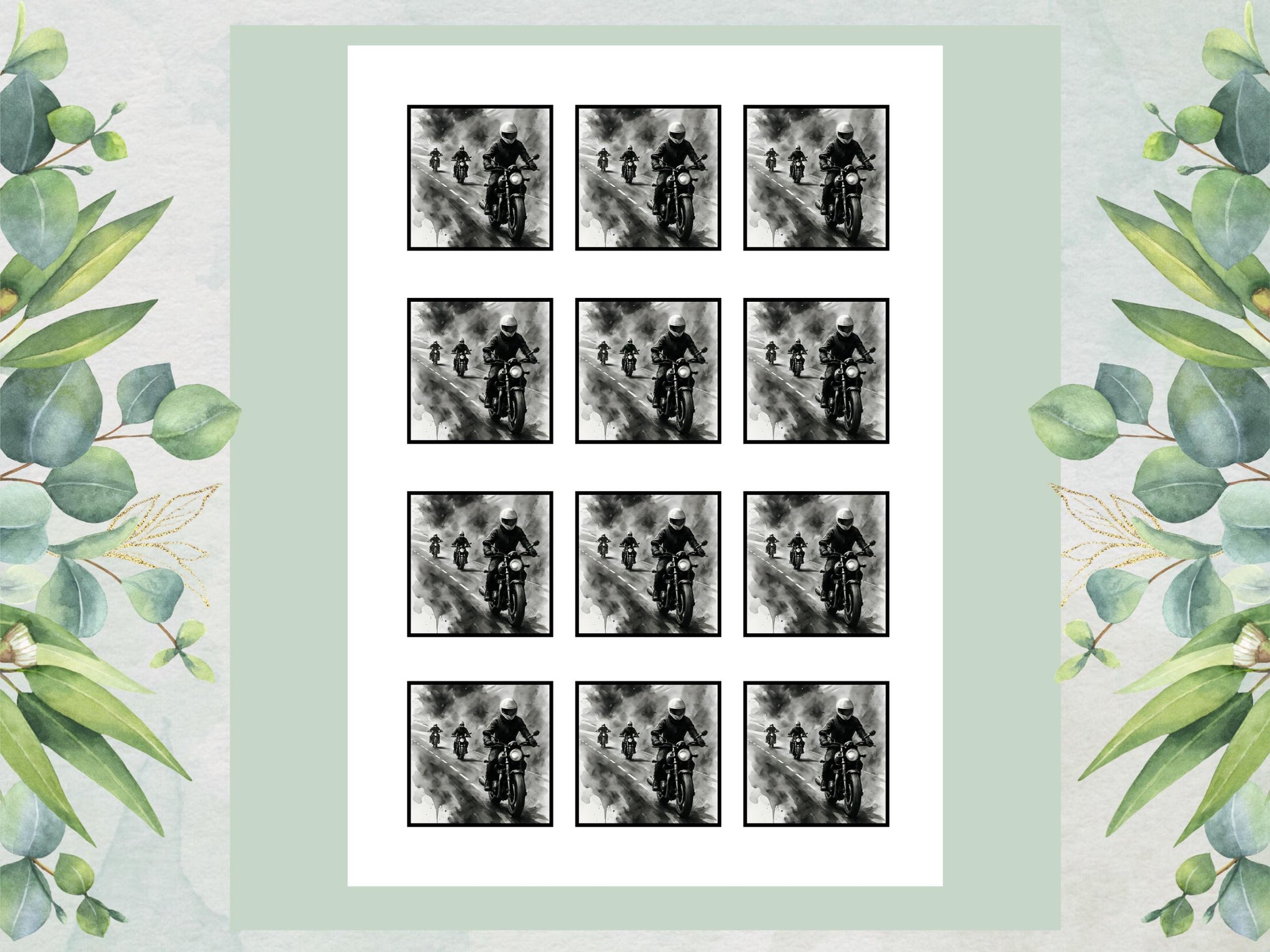 Motorbike Cupcake Toppers - Biker Party Decoration (Wafer Paper, Card or Icing Sheet)