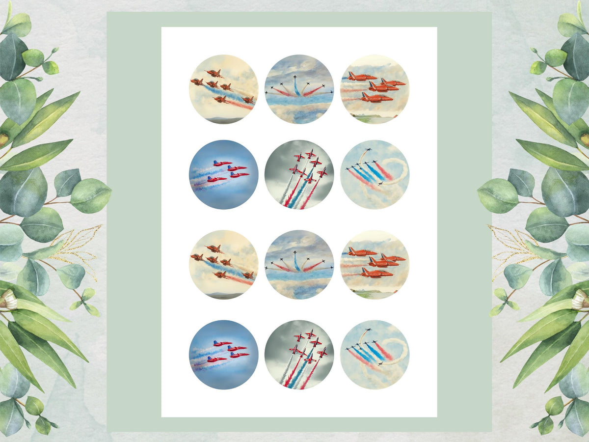 Jet Airplane Edible Cupcake Toppers – Aviation Cake Decorations (Pre-cut)