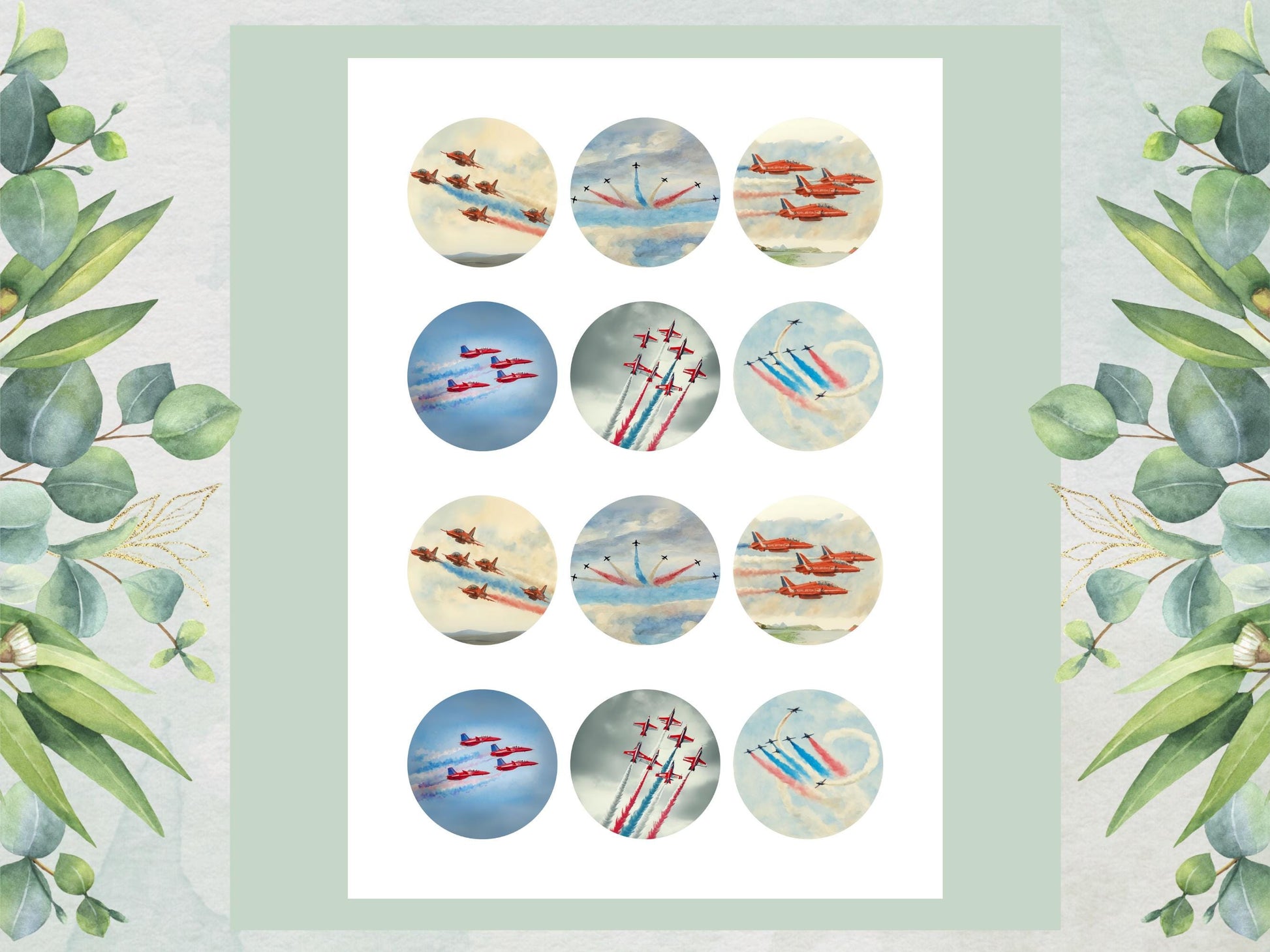 Jet Airplane Edible Cupcake Toppers – Aviation Cake Decorations (Pre-cut)