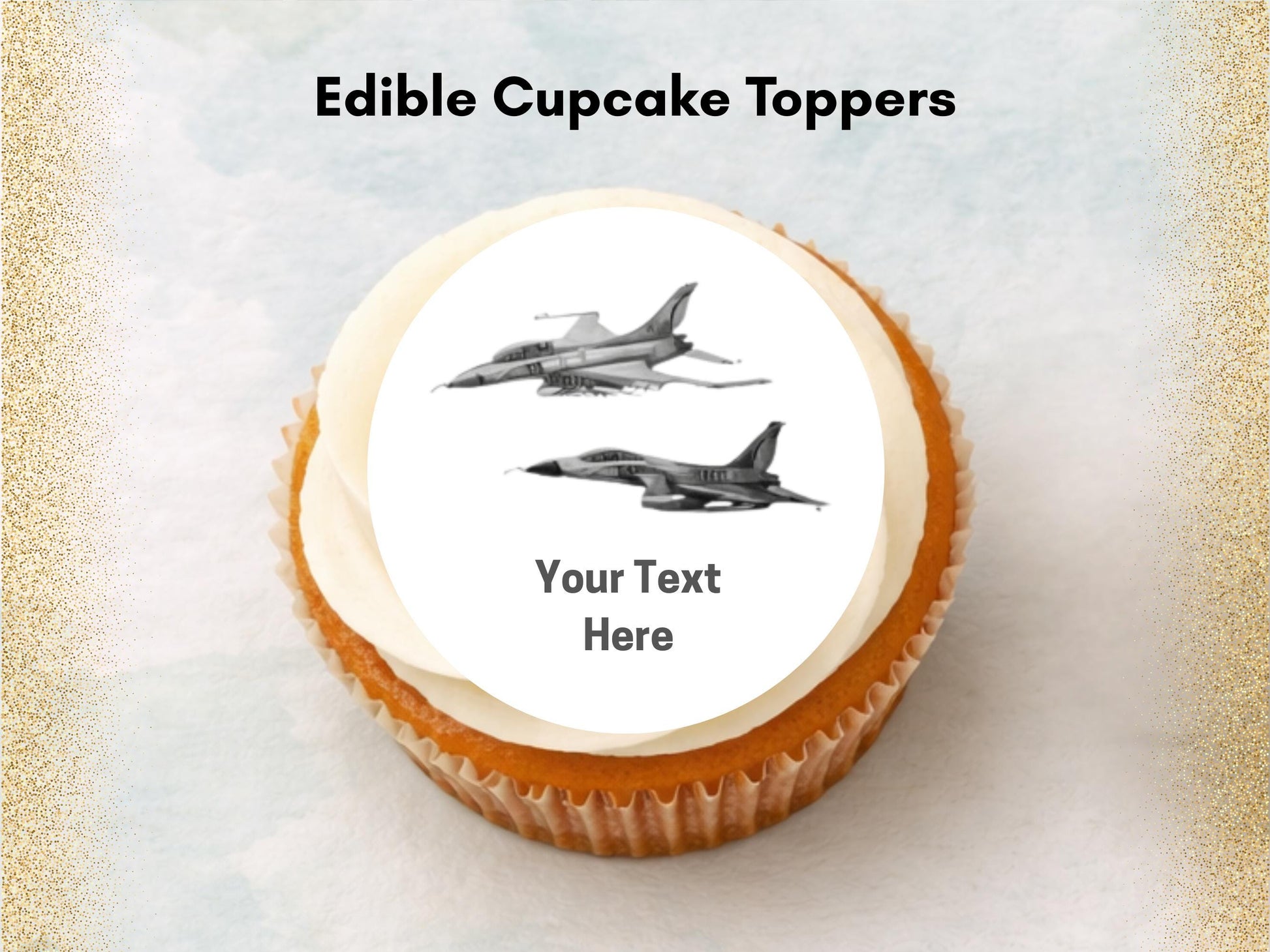 Personalised Jet Airplane Cupcake Toppers – Edible Airshow Decorations