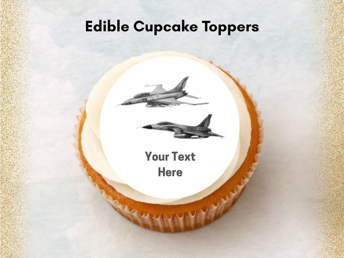 Personalised Jet Airplane Cupcake Toppers – Edible Airshow Decorations