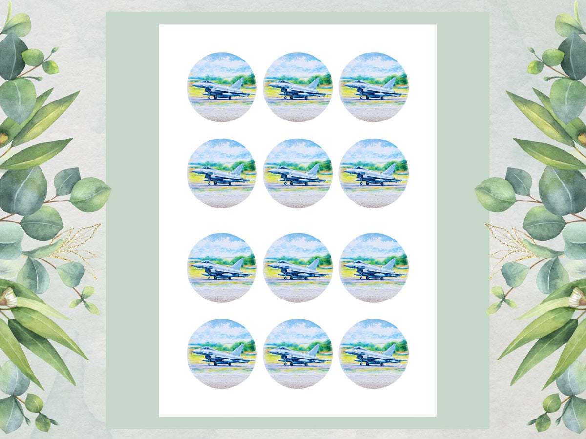 Jet Airplane Cupcake Toppers – Edible Airshow Decorations