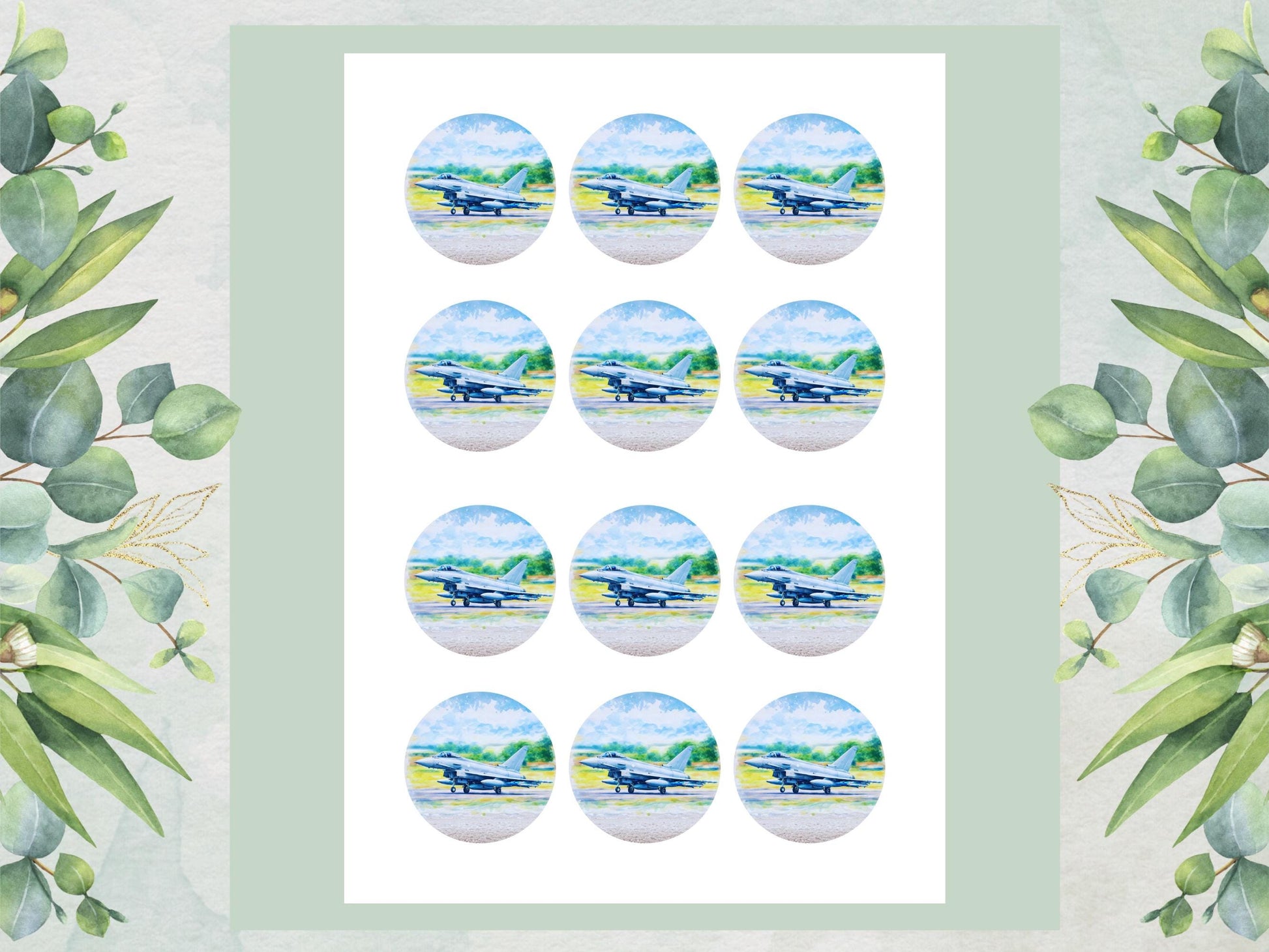 Jet Airplane Cupcake Toppers – Edible Airshow Decorations