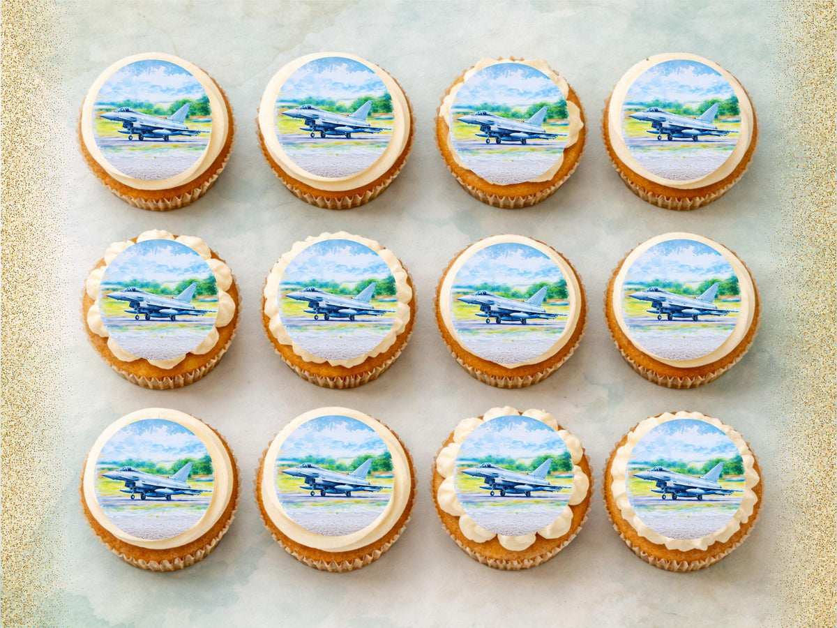Jet Airplane Cupcake Toppers – Edible Airshow Decorations