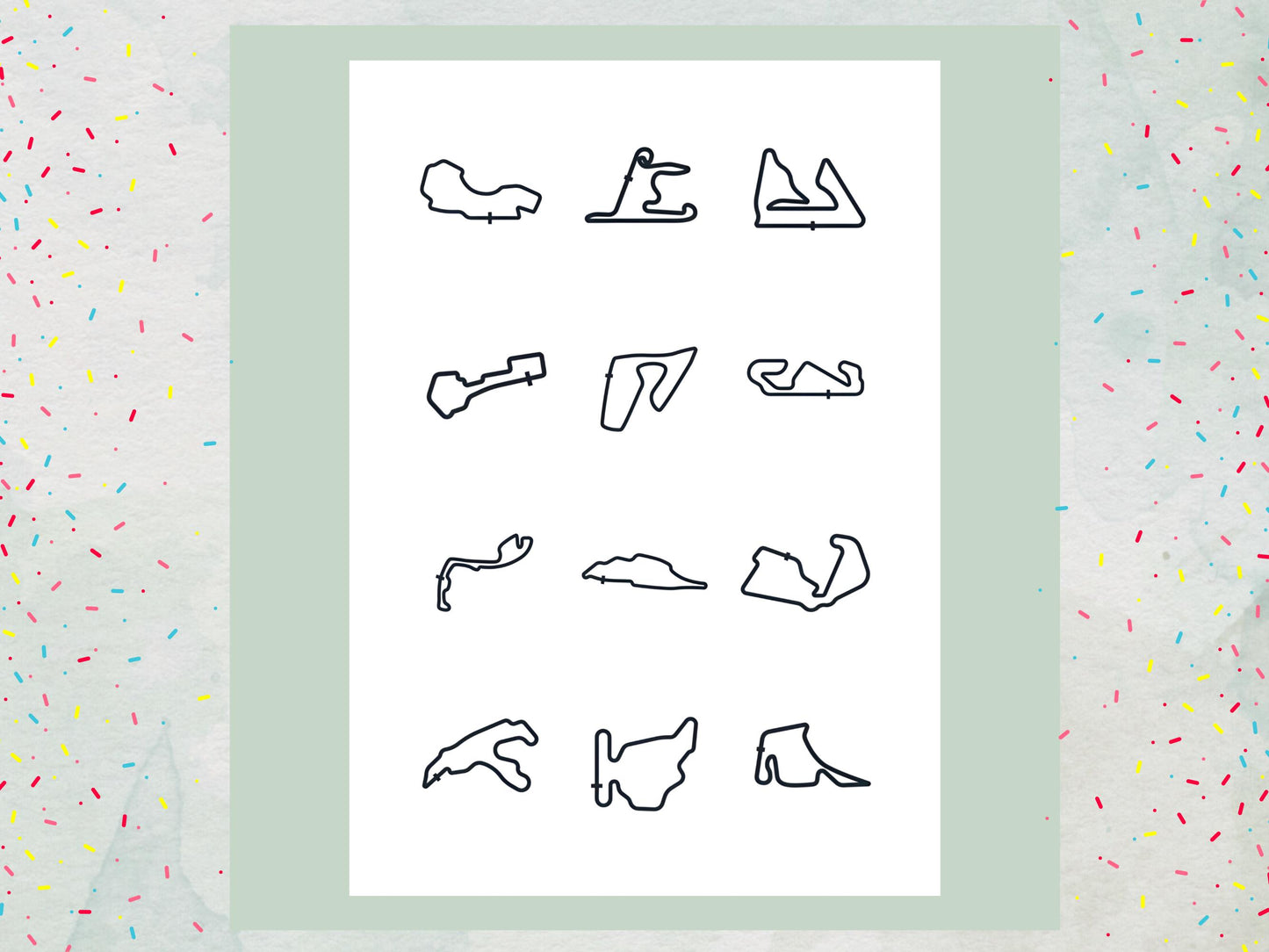 Racing Track Edible Cupcake Toppers – Race Car Party (Wafer Paper, Card or Icing Sheet)