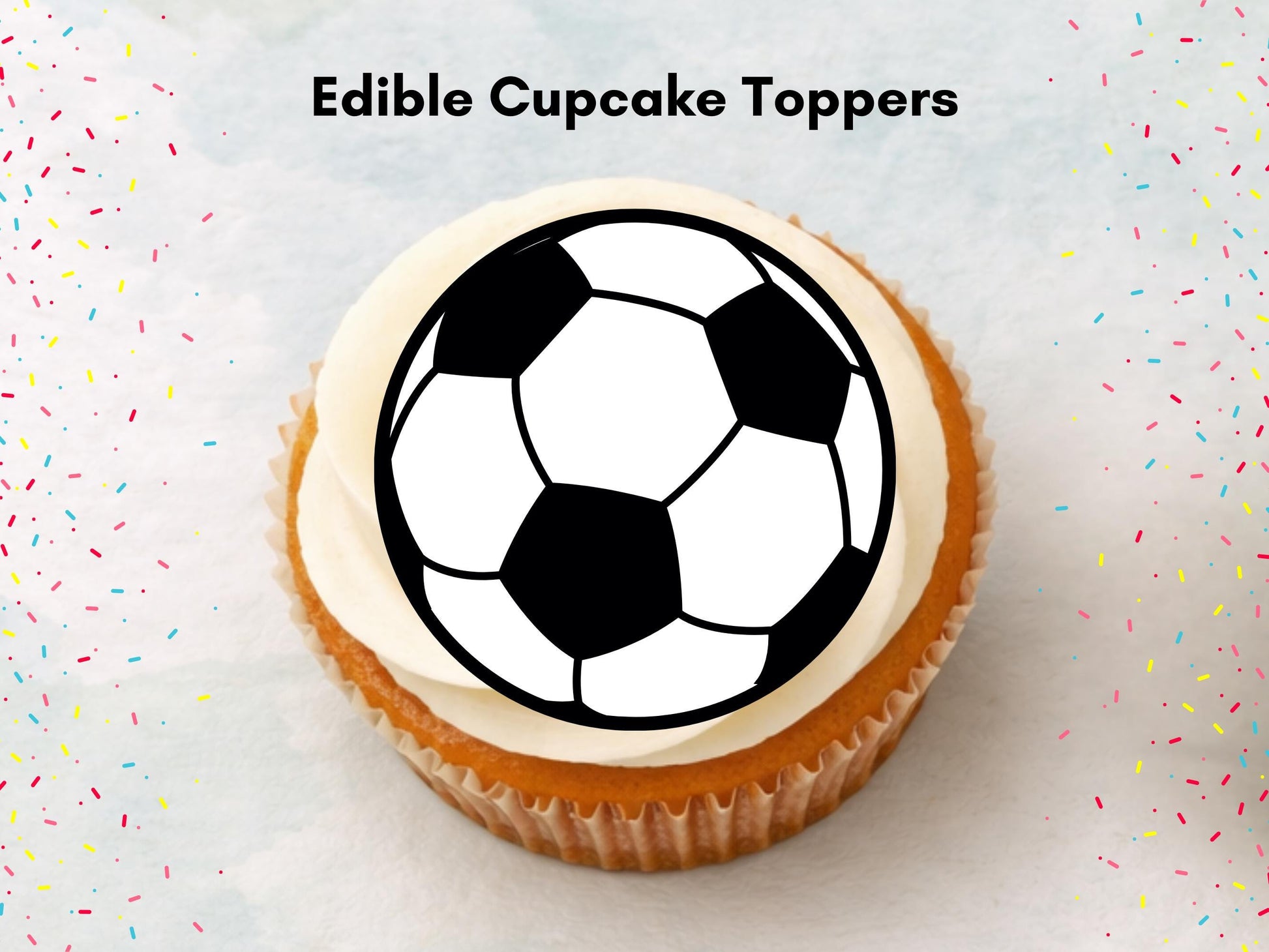 Football Edible Cupcake Toppers – 2" Pre-Cut Party Decorations