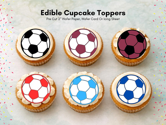 Football Edible Cupcake Toppers – 2" Pre-Cut Party Decorations