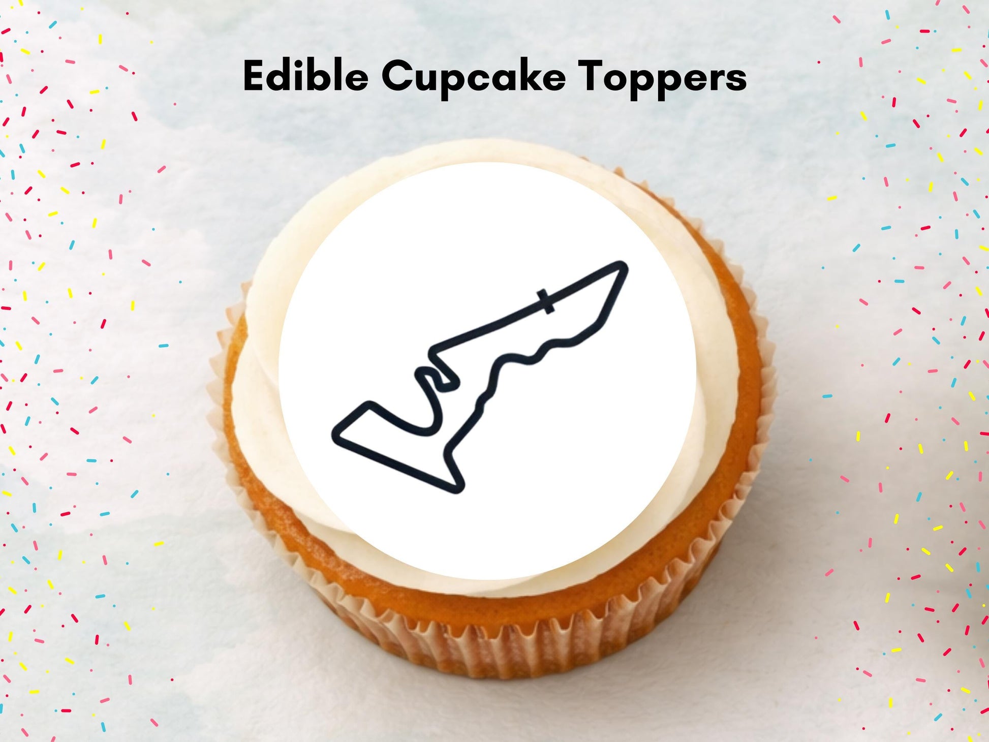 Racing Track Edible Cupcake Toppers – Race Car Party (Wafer Paper, Card or Icing Sheet)
