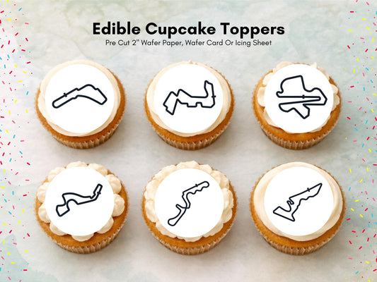 Racing Track Edible Cupcake Toppers – Race Car Party (Wafer Paper, Card or Icing Sheet)