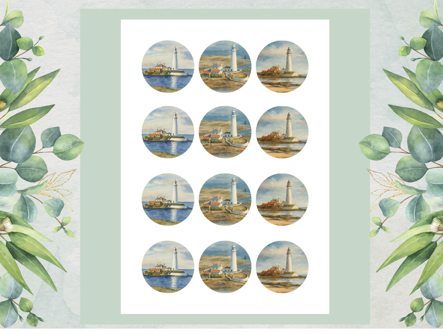Lighthouse Cupcake Toppers – Coastal Cake Decorations (Pre-Cut)