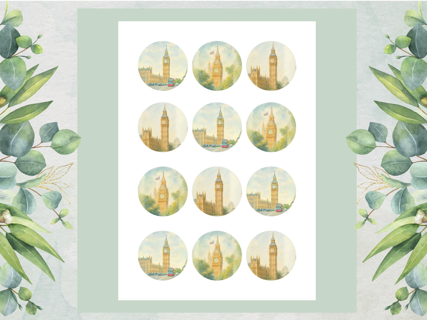 Big Ben Edible Cupcake Toppers – London Edible Cake Decoration