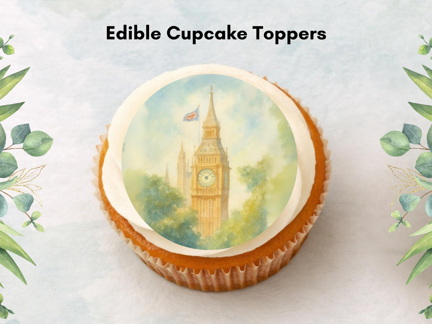 Big Ben Edible Cupcake Toppers – London Edible Cake Decoration