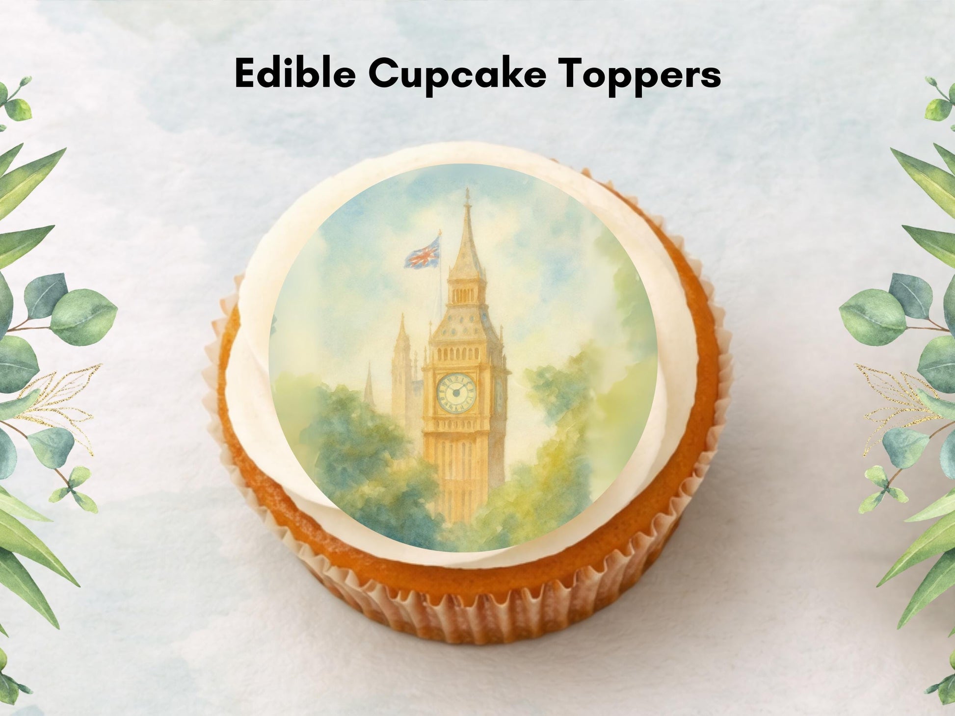 Big Ben Edible Cupcake Toppers – London Edible Cake Decoration