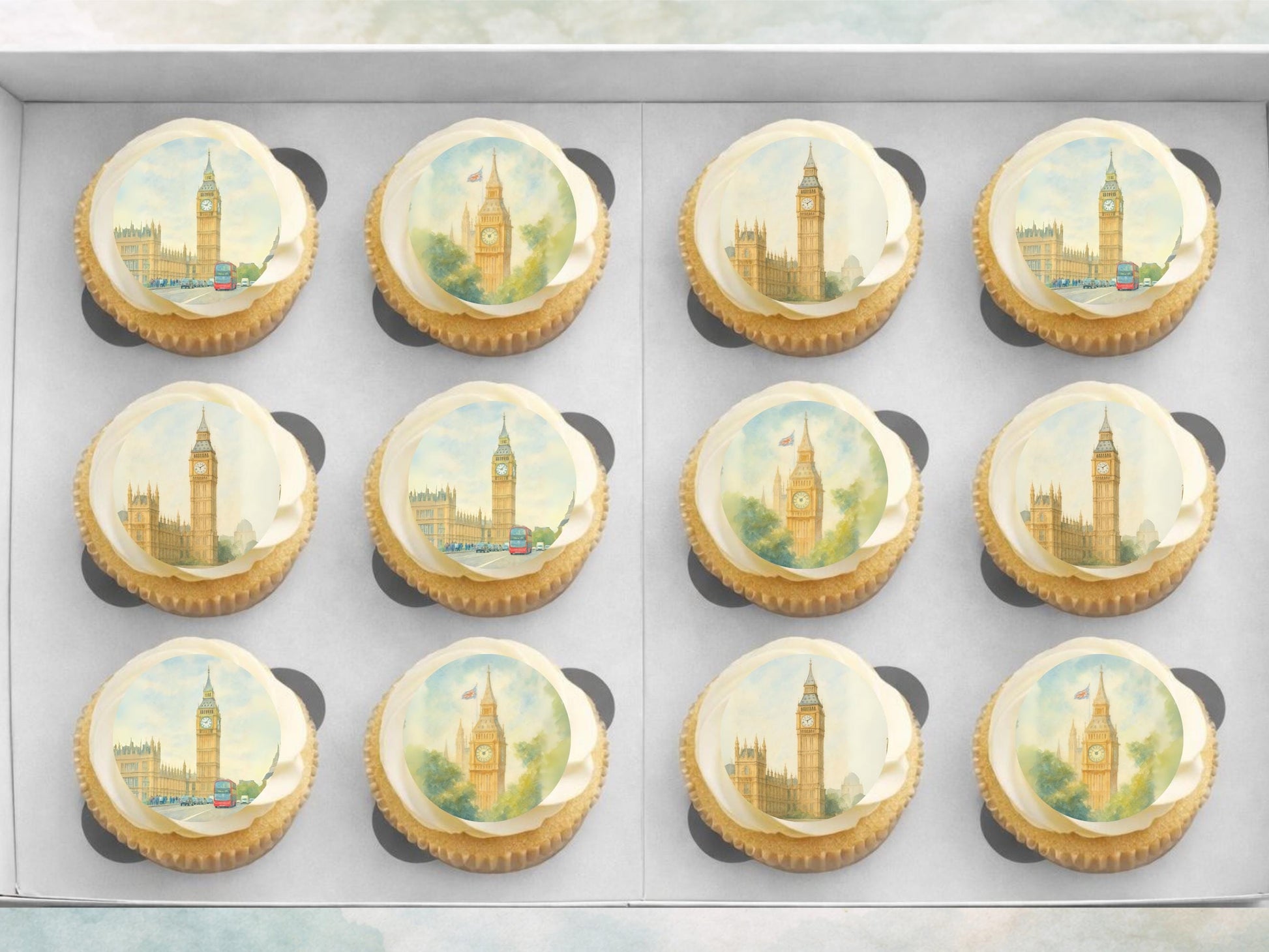Big Ben Edible Cupcake Toppers – London Edible Cake Decoration