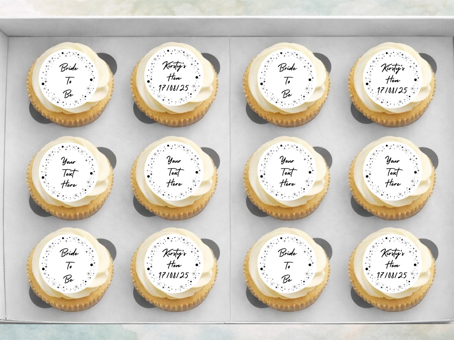 Personalized Hen Party Edible Cupcake Toppers – Wedding Cake Decoration
