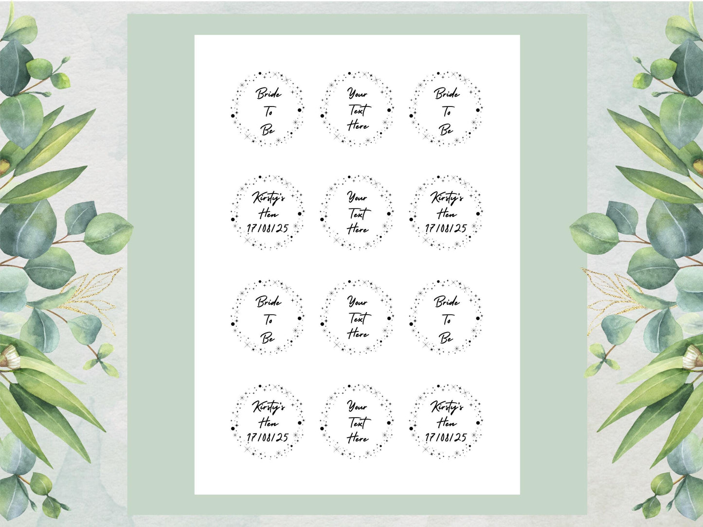 Personalized Hen Party Edible Cupcake Toppers – Wedding Cake Decoration