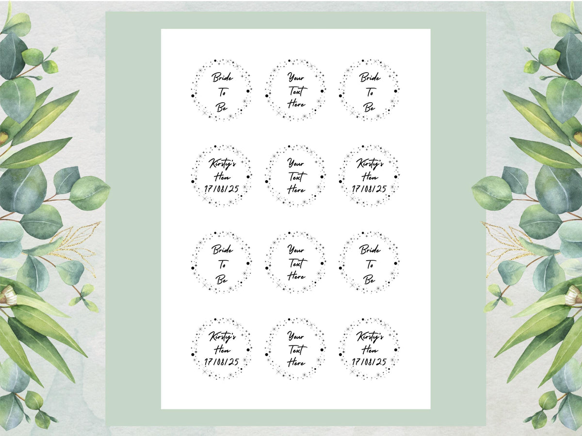 Personalised Edible Cupcake Toppers – Wedding, Hen Party, Christening Cake Decoration