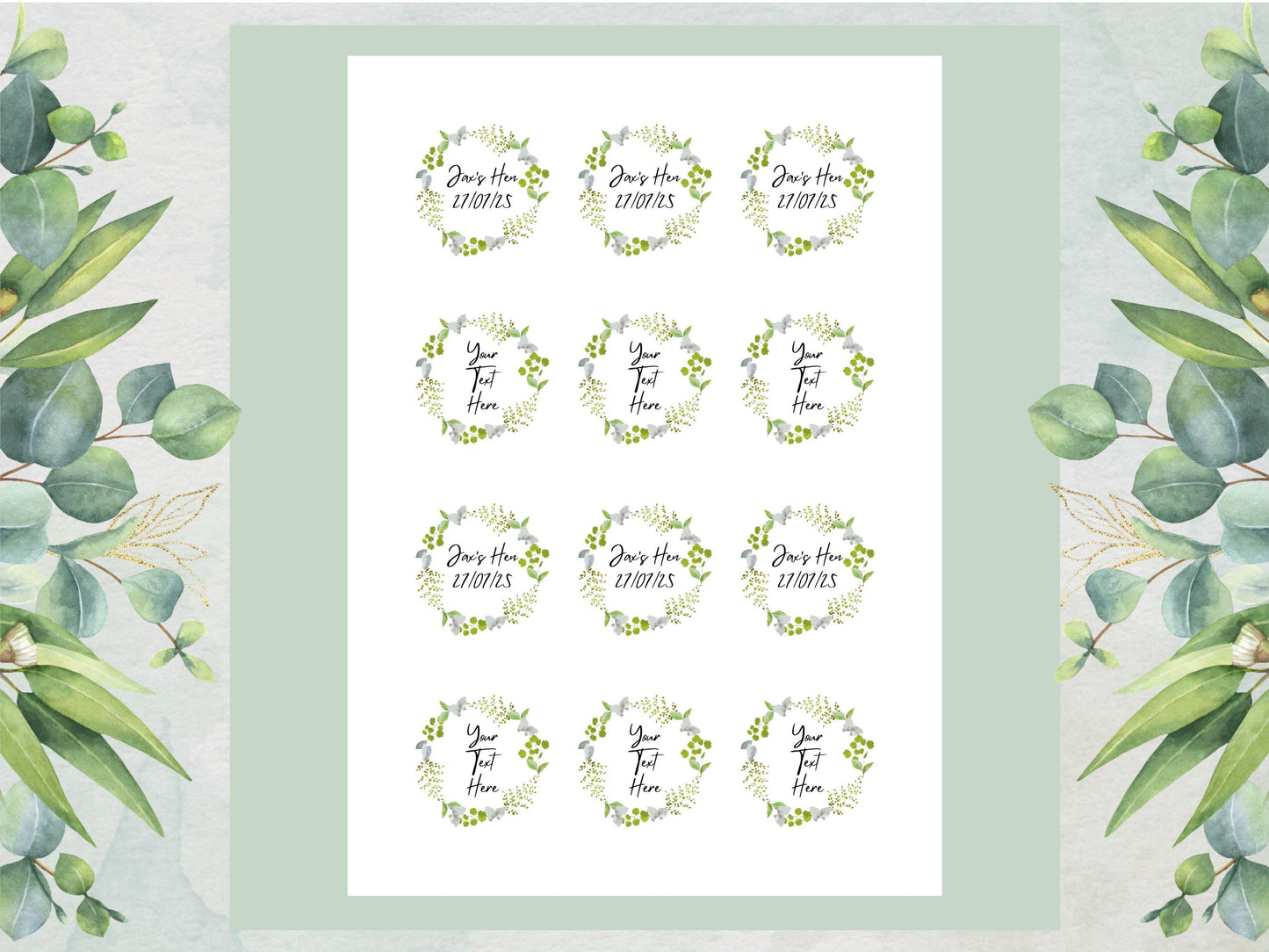 Personalized Edible Cupcake Toppers – Hen Party, Wedding Favor Toppers