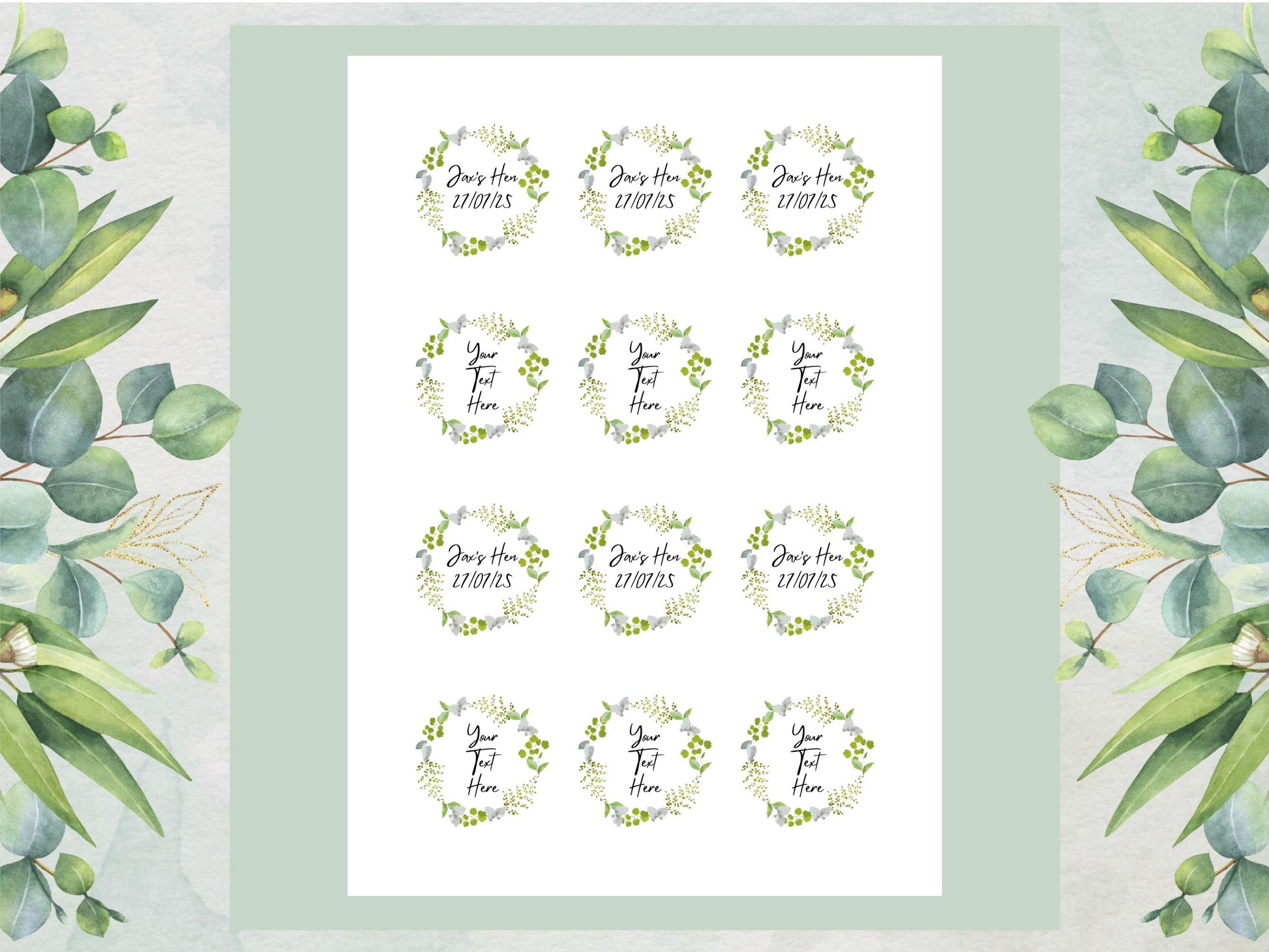 Personalized Edible Cupcake Toppers – Hen Party, Wedding Favor Toppers