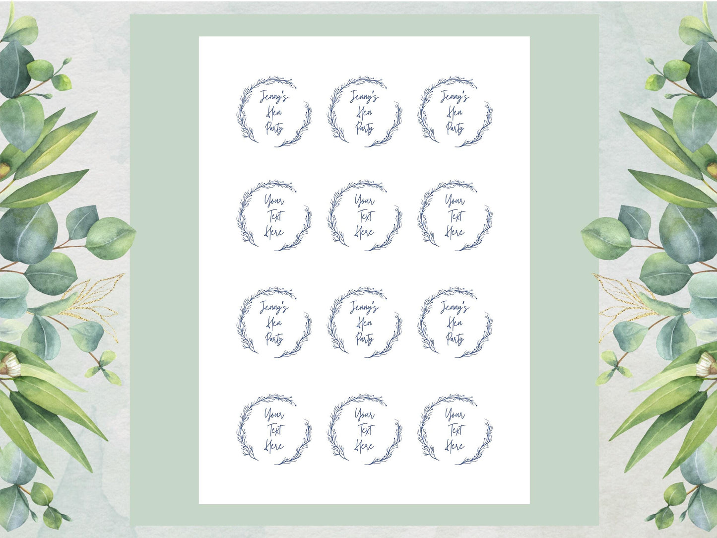 Personalized Hen Party Edible Cupcake Toppers – Wedding Favors