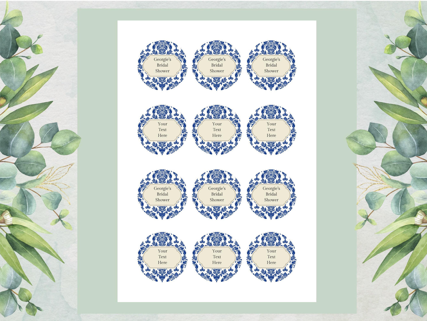 Personalized Edible Cupcake Toppers – Bridal Shower, Wedding Favors