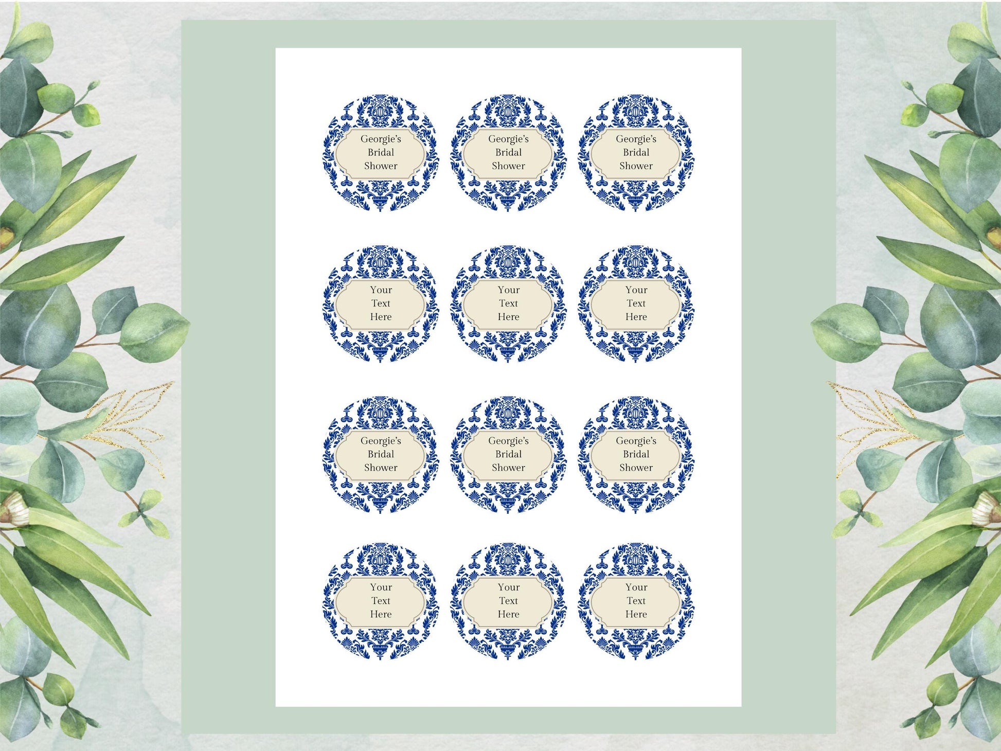 Personalized Edible Cupcake Toppers – Bridal Shower, Wedding Favors
