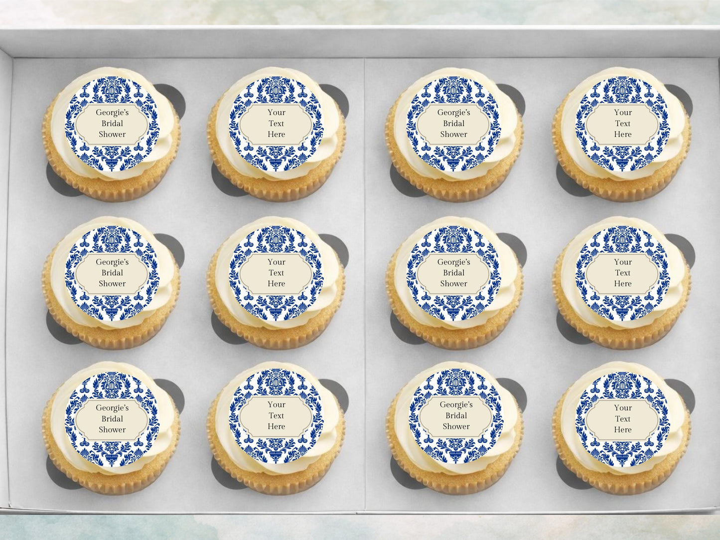 Personalized Edible Cupcake Toppers – Bridal Shower, Wedding Favors