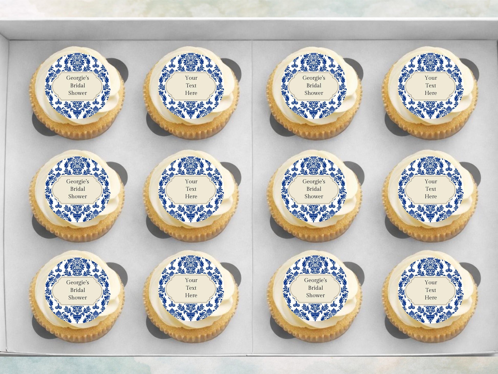 Personalized Edible Cupcake Toppers – Bridal Shower, Wedding Favors