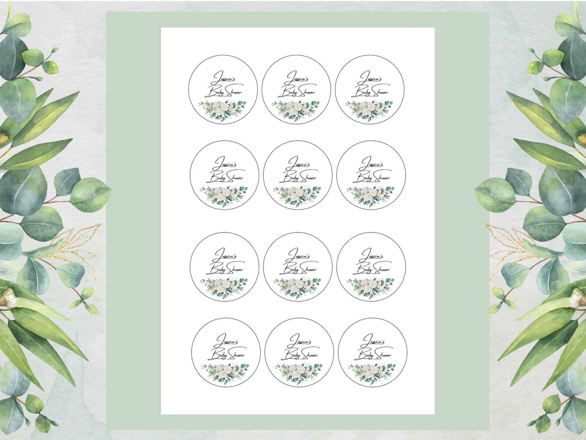 Personalised Edible Cupcake Toppers – Baby Shower Cake Decorations